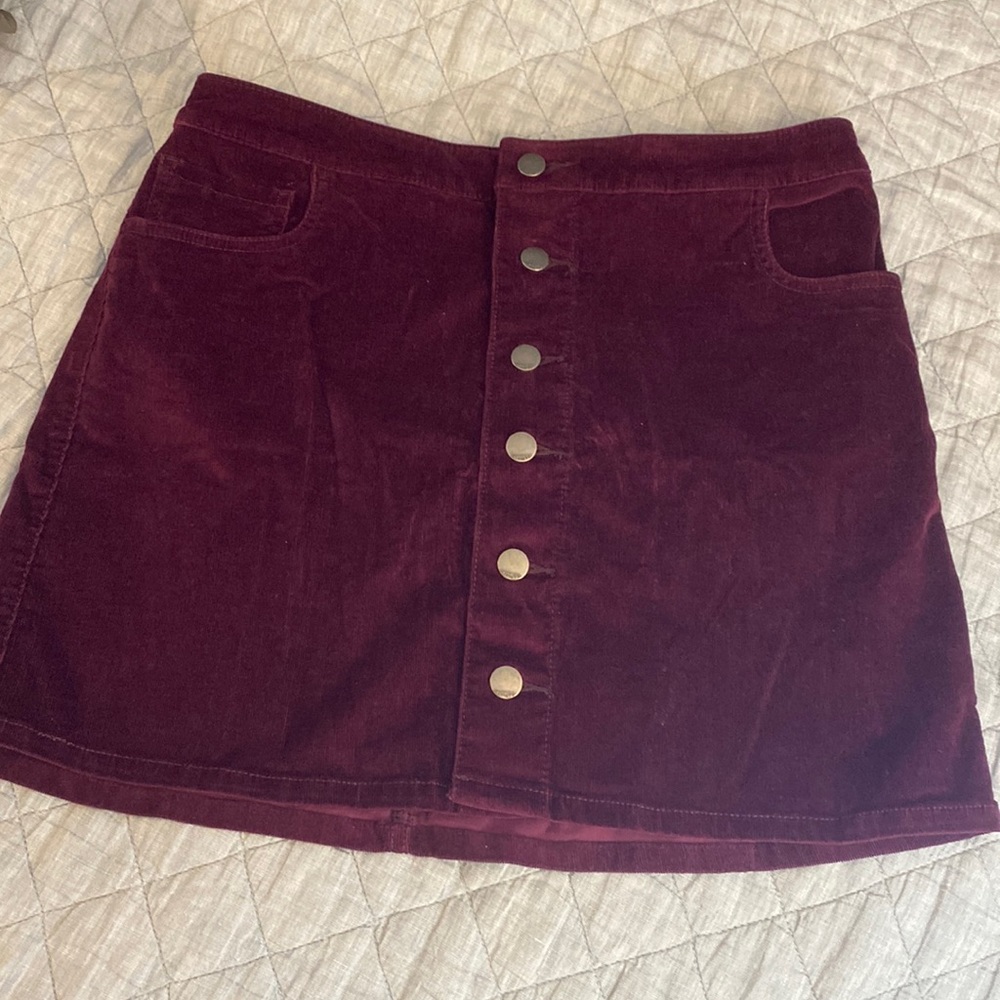 Express maroon corduroy skirt- High waisted